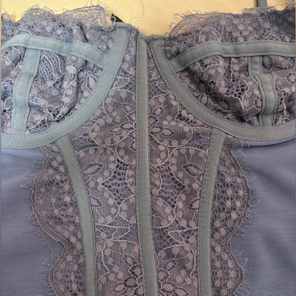 urban outfitters out from under modern love blue corset top - Picture 2 of 4